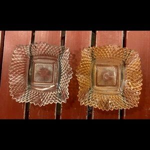 Vintage Indiana Glass Diamond Point Candy Bowls
